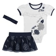 thumbnail image 1 of Infant  White New York Yankees Sweet Catcher 3-Piece Headband Skirt Set, 1 of 5