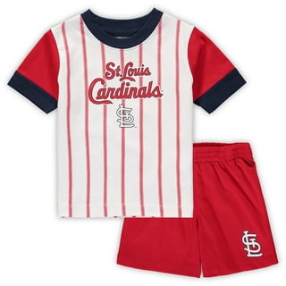 St. Louis Cardinals New Era Girls Youth Pinstripe V-Neck T-Shirt - White