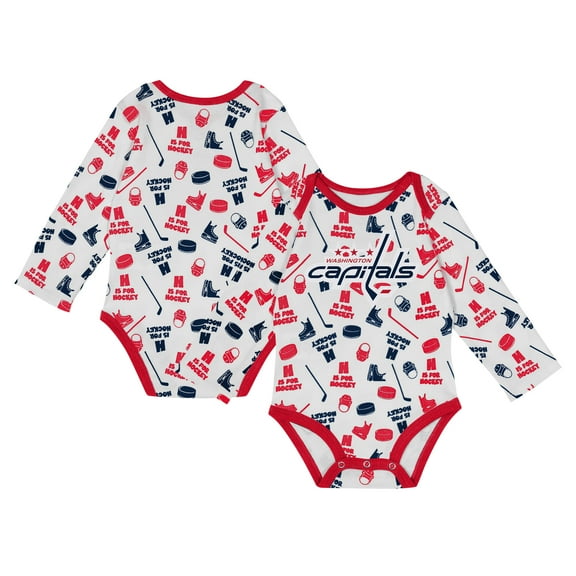 Infant White Washington Capitals Quick Learner Long Sleeve Bodysuit
