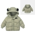 thumbnail image 1 of Winter Coat Baby Boys Puffer Coat Baby Hoodie with Green Bear Ear Lightweight Puffer Jacket for Kids Baby Girls Winter Down Coat Warm Thick Clothes 3T, 1 of 4