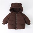 thumbnail image 1 of Winter Coat Baby Girls Puffer Coat Cute Bear Ears with Hoods Thicken Windproof Zipper Warm Outwear for Kids Baby Girls Winter Down Coat Little Boys Girls Clothes 4-5 Years, 1 of 8