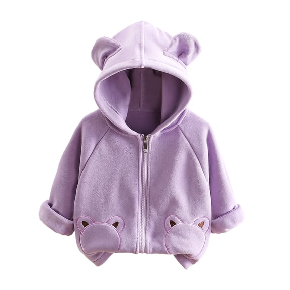 Winter Coats For Infant Baby Fleece Jacket Baby Girl Hoodie With Bear Ear Infant Zip Up Hoodie Girl Newborn Boy Clothes 6-12 Months