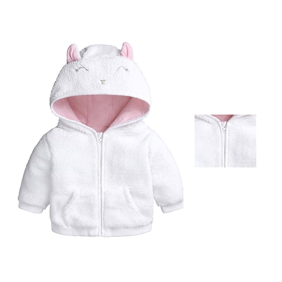 Winter Coat Cute Bear Ear Hooded Jackets with Pockets for Kids Baby Boys Baby Girl Jacket Warm Thick Clothes 9-12 Months