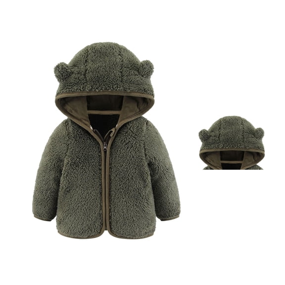 Winter Coat Jacket Cute Bear Ear Hooded Jacket for Kids Baby Boys Child Puffer Jacket Little Boys Girls Clothes 18-24 Months