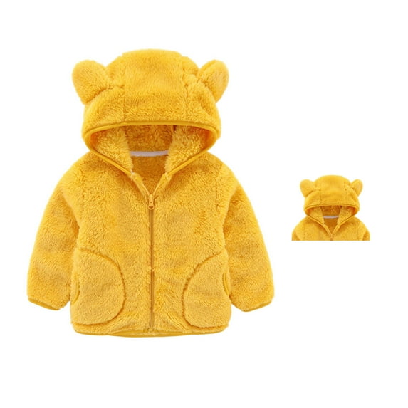Winter Coat Jacket Cute Bear Ear Hooded Jacket for Kids Baby Boys Toddler Winter Jacket Baby Boy Clothes 3-4 Years