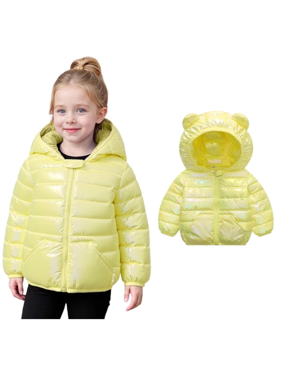 Infant Winter Coat,Little Boys Girls Puffer Coat Baby Hoodie with Bear Ear Long Sleeve Light Winter Coats For Baby Boys Outerwear Coats Newborn Baby Clothes