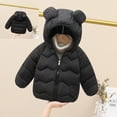 thumbnail image 1 of Winter Coat Little Boys Girls Puffer Coat Cute Black Bear Ear with Hoods Zipper Up Down Coats for Baby Girls Winter Warm Outerwear Baby Boy Clothes 3T, 1 of 5