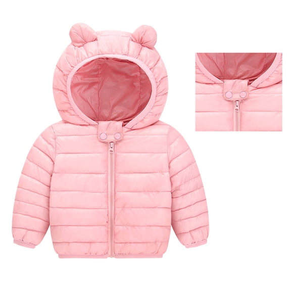 Winter Coats Lightweight Water-Resistant Bear Hooded Kids Down Jacket 6-12 Months Year Old Girl Clothes