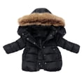thumbnail image 1 of Infant Winter Puffer Coat Hooded Faux Fur Trim Zip Up Warm Long Sleeve Baby Girls Outerwear 18-24 Months, 1 of 4
