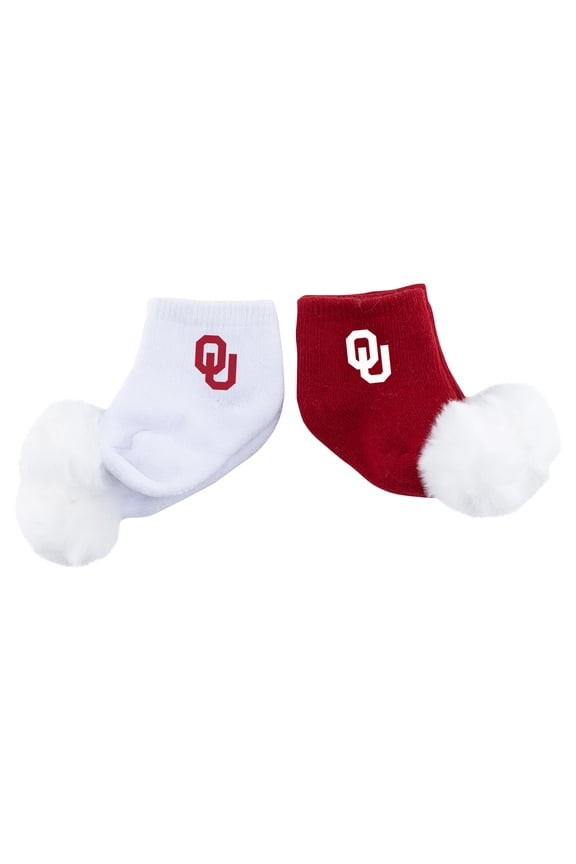 Infant ZooZatz Oklahoma Sooners Two-Pack Pom Socks