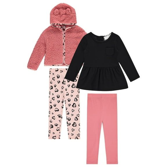 BTween Infant & Toddler Girls 4-Pack Wardrobe: Adorable & Cozy Styles in Sizes 12M-4T!