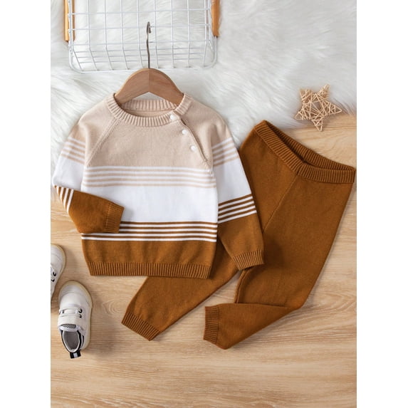 Infant (boy) Color Block Sweater Set
