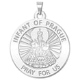 thumbnail image 1 of Infant of Prague Religious Medal  - 1 Inch Size of a Quarter -Solid 14K White Gold, 1 of 1