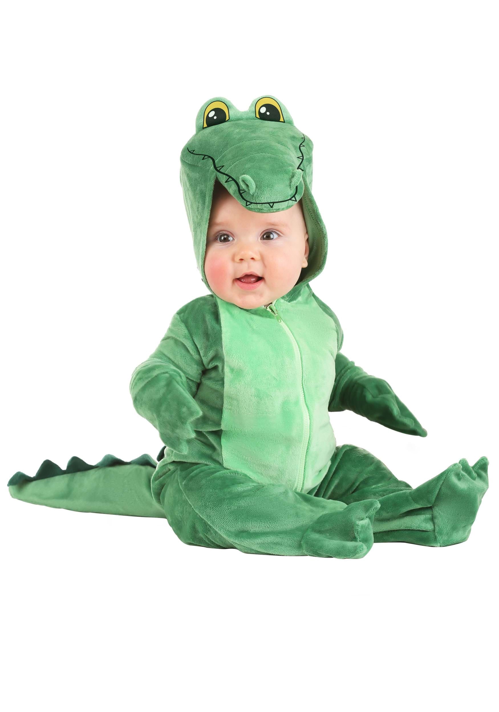 Infant Alligator Costume – Hooded Onesie With Tail & Mitts, 12/18 Months, Soft Velour