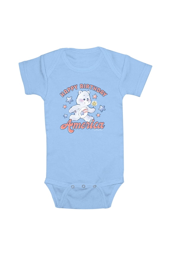 Infant's Care Bears America Cares Bear Happy Birthday America  Bodysuit