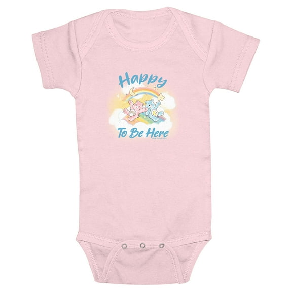 Infant's Care Bears Cheer Bear and Bedtime Bear Happy to Be Here  Bodysuit
