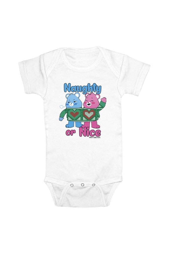 Infant's Care Bears Christmas Naughty or Nice Duo Bodysuit