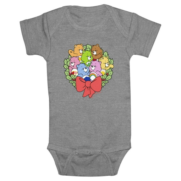 Infant's Care Bears Christmas Wreath Bear Group  Bodysuit