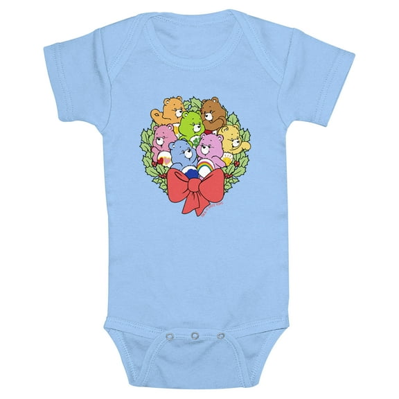 Infant's Care Bears Christmas Wreath Bear Group  Bodysuit