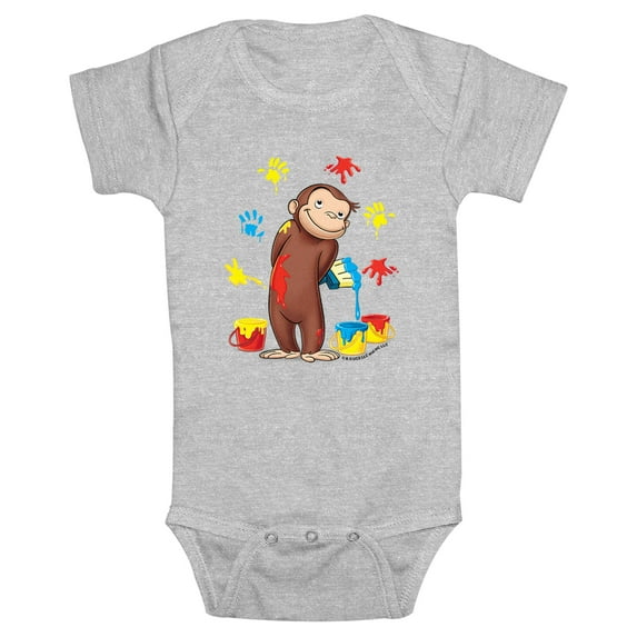 Infant's Curious George Paint Splatters Bodysuit