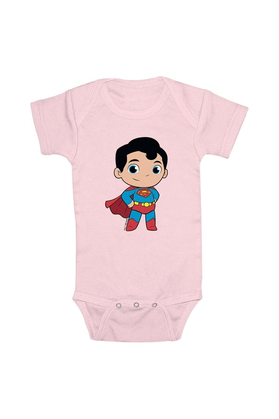 Infant's DC Super Friends Chibi Superman Power Pose Bodysuit
