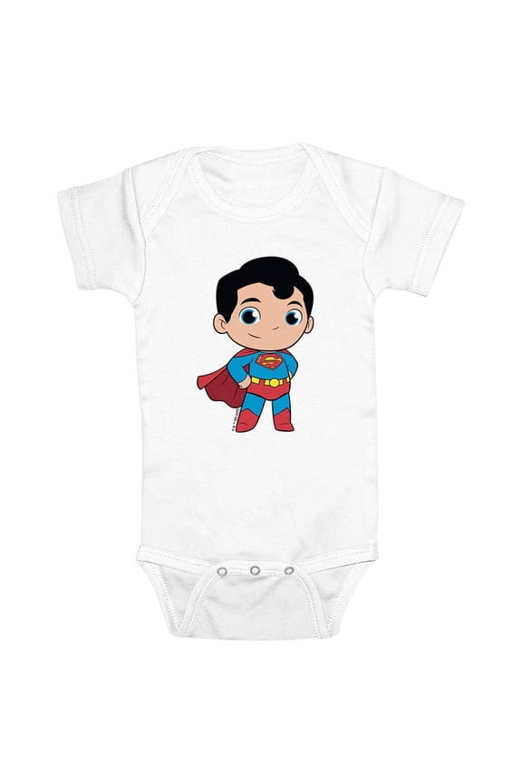 Infant's DC Super Friends Chibi Superman Power Pose Bodysuit