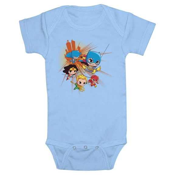 Infant's DC Super Friends Group Attack  Bodysuit