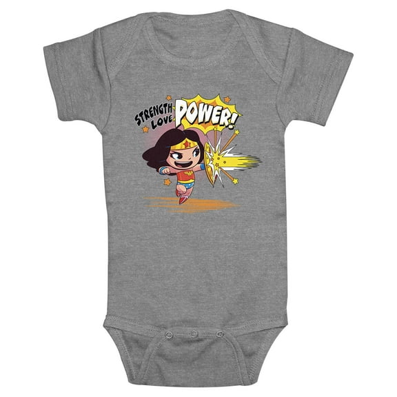 Infant's DC Super Friends Strength Power Love  Bodysuit