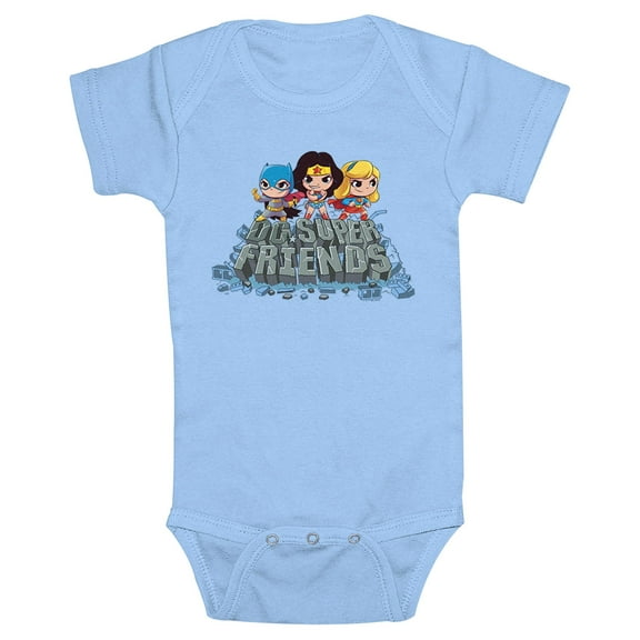 Infant's DC Super Friends Superheroines Power Pose Bodysuit