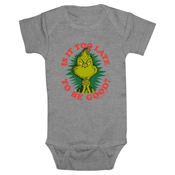 Infants' Dr. Seuss Christmas Is It Too Late Bodysuit