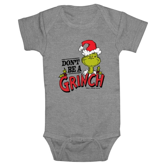 Infant's Dr. Seuss Don’t Be a Grinch Santa Hat Bodysuit
