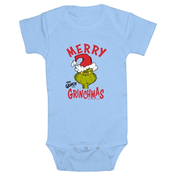 Infant's Dr. Seuss Merry Grinchmas Santa Hat Bodysuit