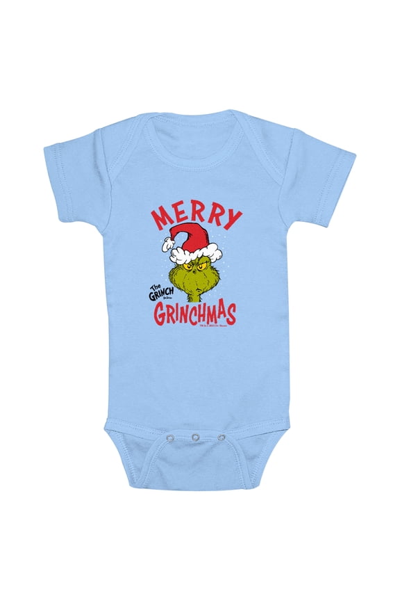 Infant's Dr. Seuss Merry Grinchmas Santa Hat Bodysuit