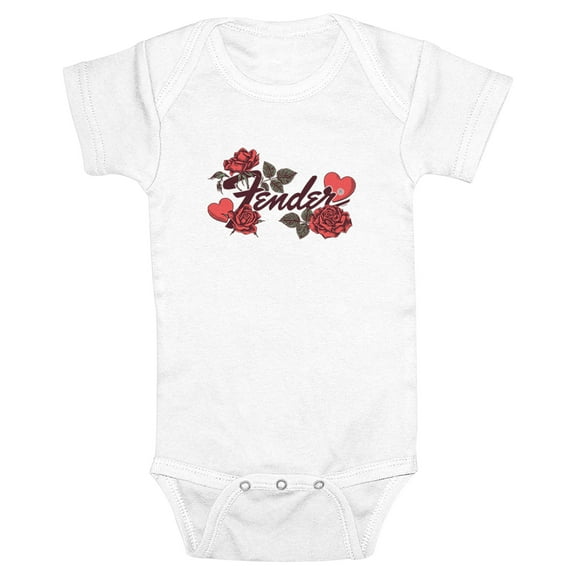 Infant's Fender Valentine Hearts and Roses Logo  Bodysuit
