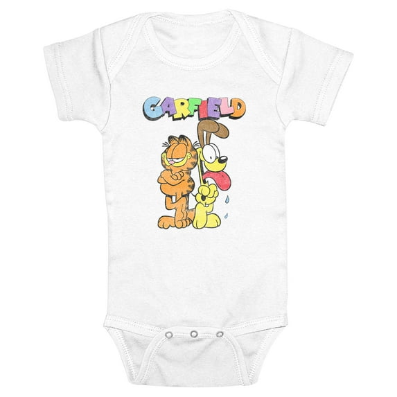 Infant's Garfield With Odie Distressed Bodysuit