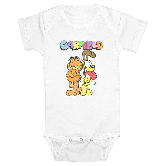 Infant's Garfield With Odie Distressed Bodysuit