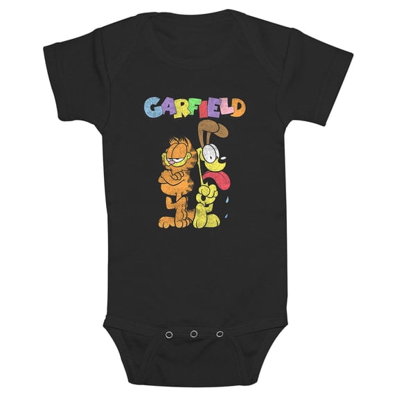 Infant's Garfield With Odie Distressed Bodysuit