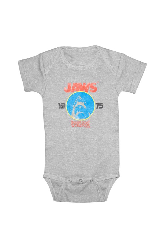 Infant's Jaws Retro Distressed Bigger Boat Bodysuit