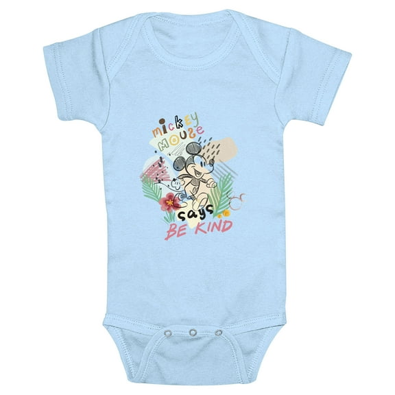 Infants' Mickey & Friends Says Be Kind Tropical Sketch Bodysuit