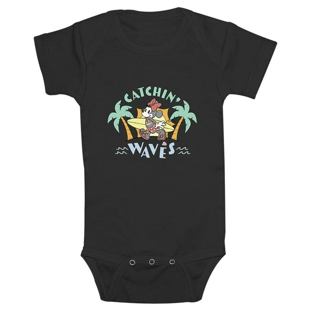 Infant's Minnie Mouse Catchin' Waves  Bodysuit