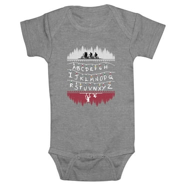 Infant's Stranger Things Alphabet Lights Sketch  Bodysuit