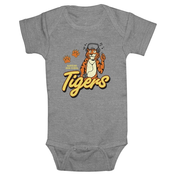 Netflix Infant's Stranger Things Hawkins High School Tigers Logo Bodysuit