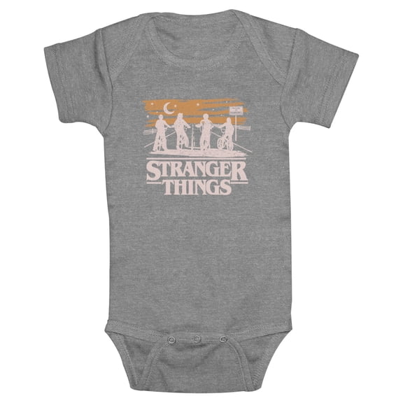 Netflix Infant's Stranger Things Starry Bike Ride Logo Bodysuit