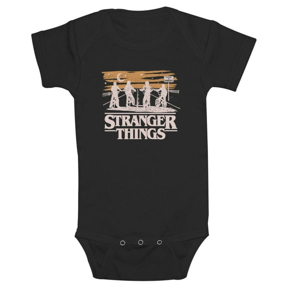 Netflix Infant's Stranger Things Starry Bike Ride Logo Bodysuit