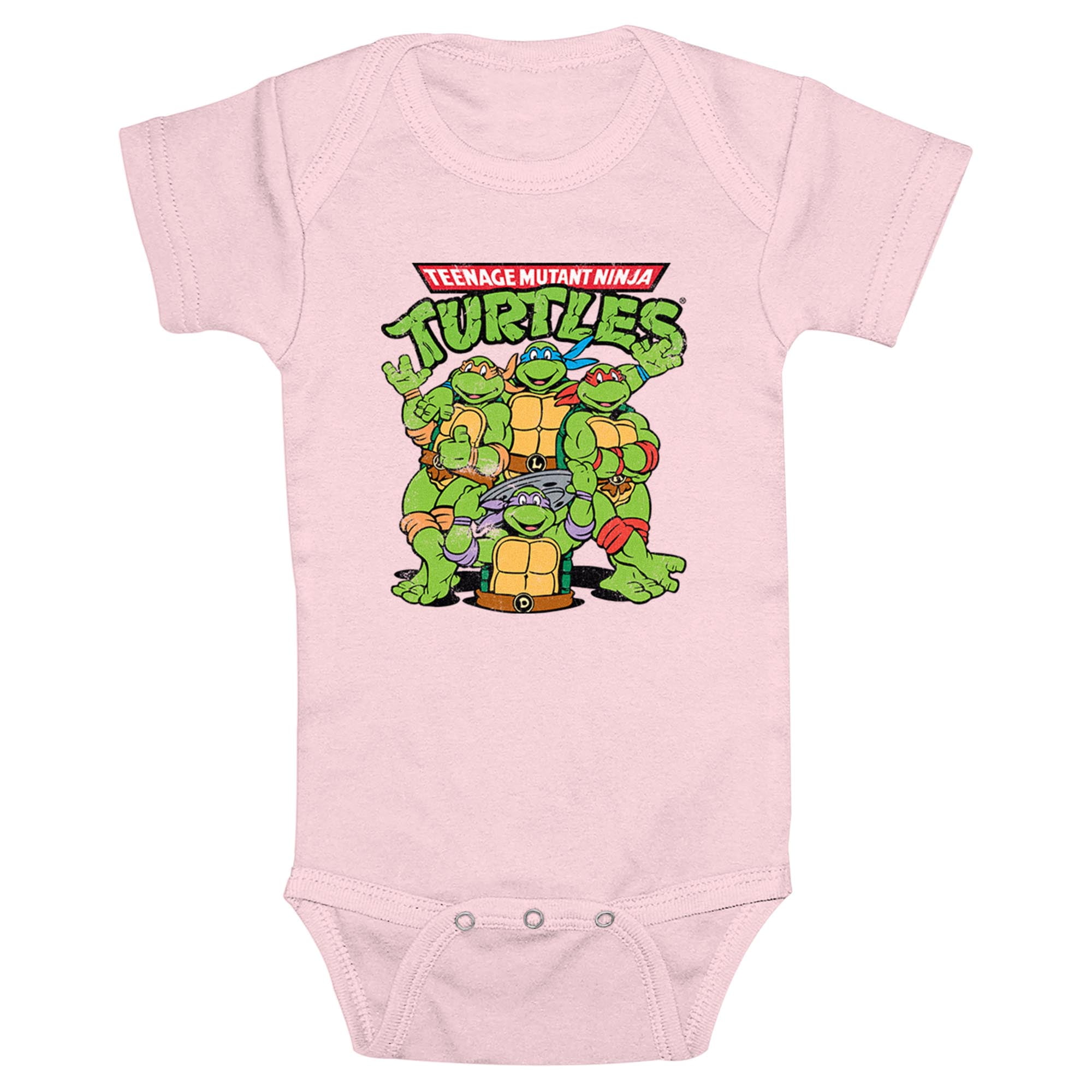 Infant's Teenage Mutant Ninja Turtles Group Shot Original Logo Bodysuit ...
