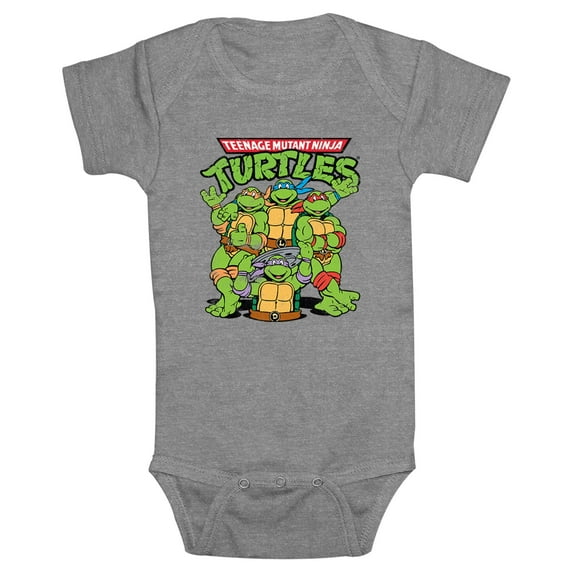 Infant's Teenage Mutant Ninja Turtles Group Shot Original Logo Bodysuit