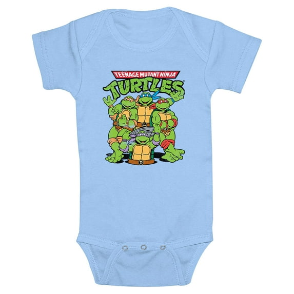 Infant's Teenage Mutant Ninja Turtles Group Shot Original Logo Bodysuit