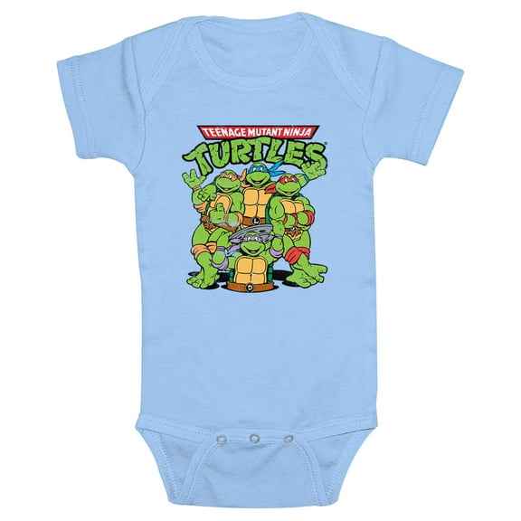 Infant's Teenage Mutant Ninja Turtles Group Shot Original Logo Bodysuit