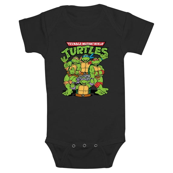 Infant's Teenage Mutant Ninja Turtles Group Shot Original Logo Bodysuit