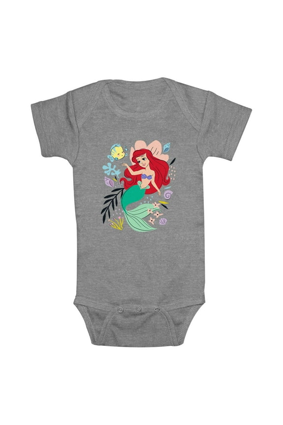 Infant's The Little Mermaid Ariel and Flounder Under the Sea Bodysuit